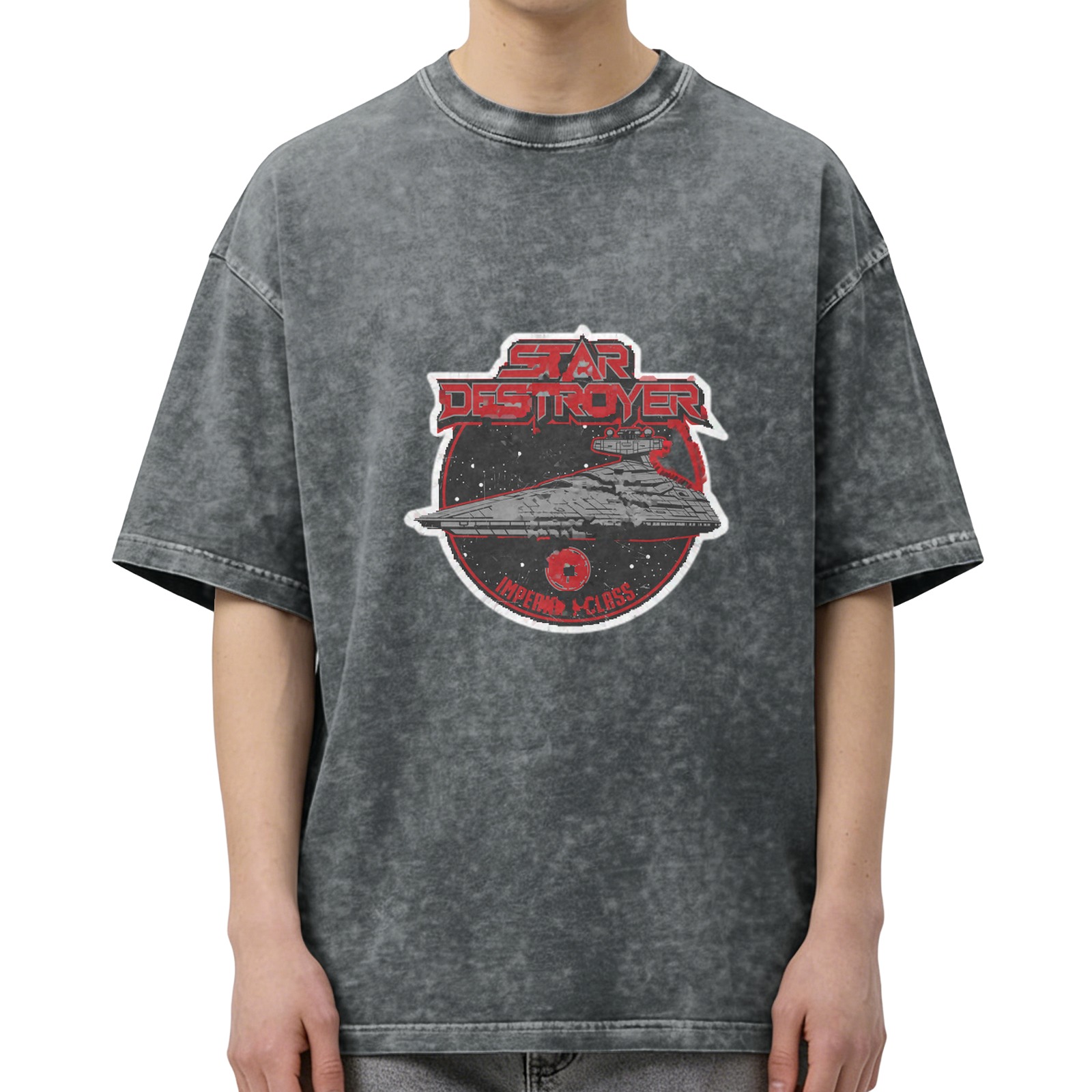 Star Destroyer Imperial-Class Graphic Acid Wash T-Shirt