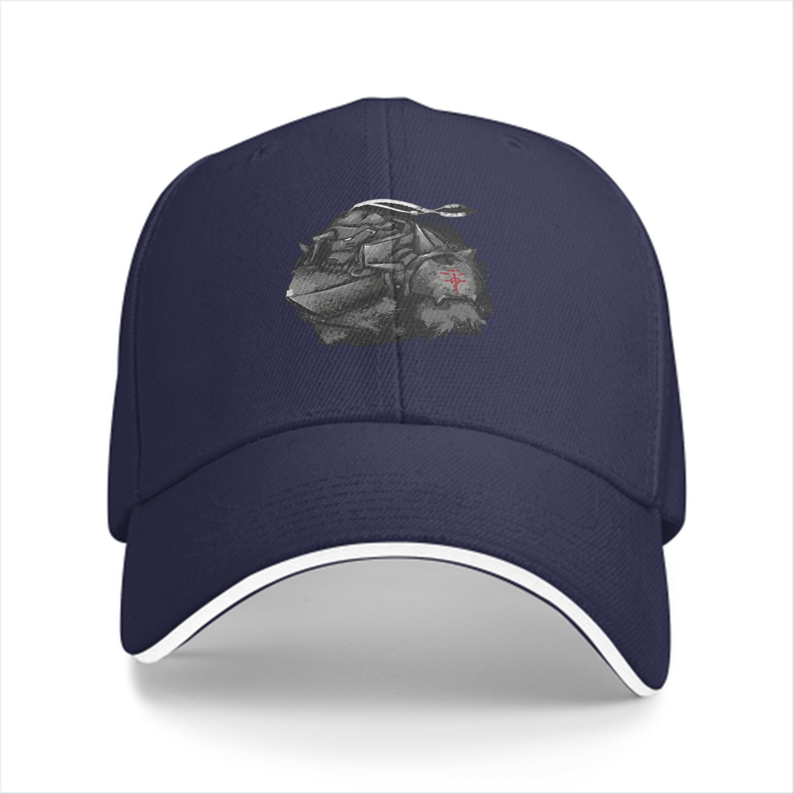 Black Baseball Cap With Fullmetal Alchemist Alphonse Print