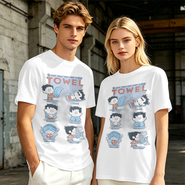 Olive T-Shirt With Cartoon Towel Themed Graphic Print