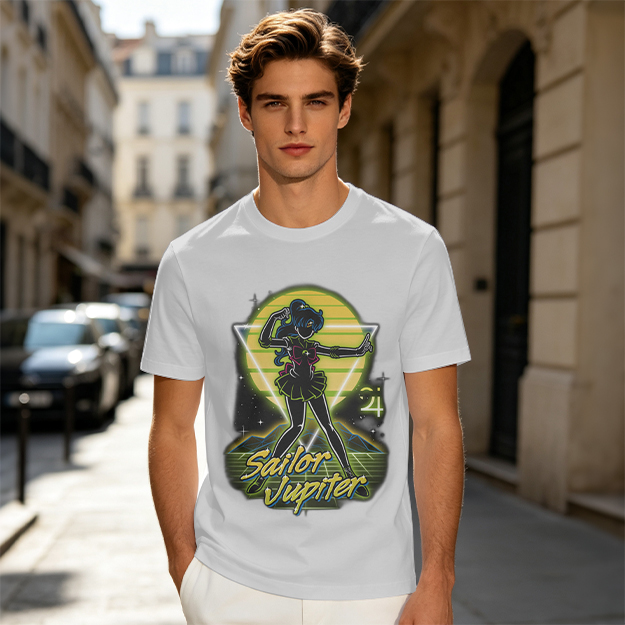 Sailor Jupiter Retro Neon Graphic T-Shirt