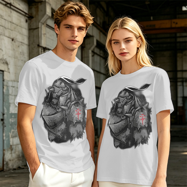 Olive T-shirt with Fullmetal Alchemist Alphonse Armor Graphic