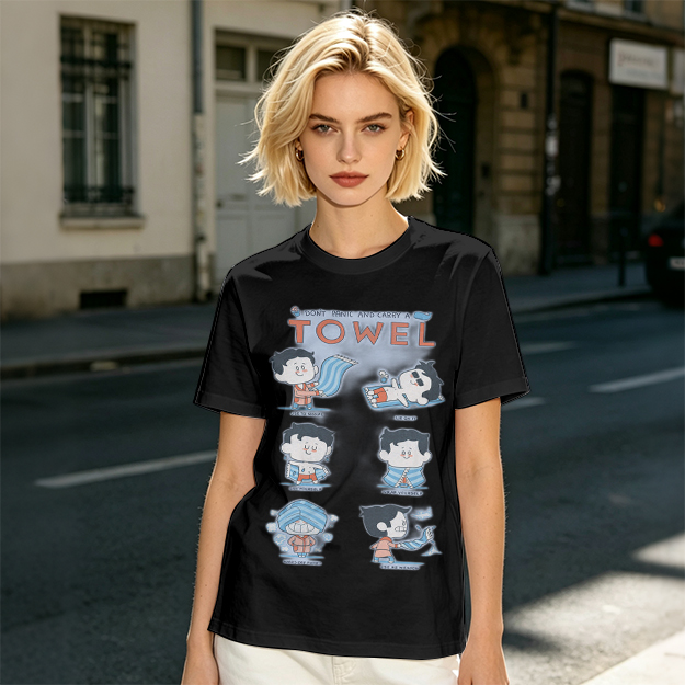 Olive T-Shirt With Cartoon Towel Themed Graphic Print