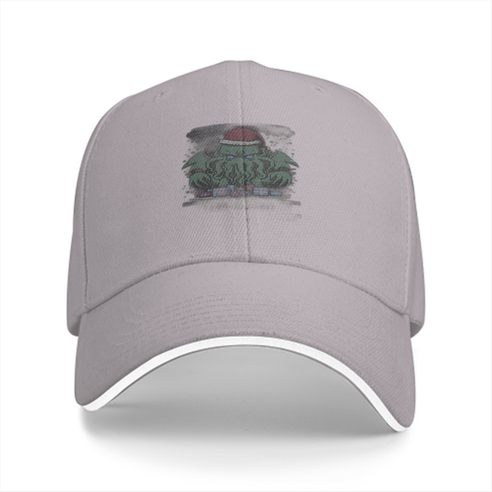 Black Baseball Cap with Christmas Cthulhu Graphic
