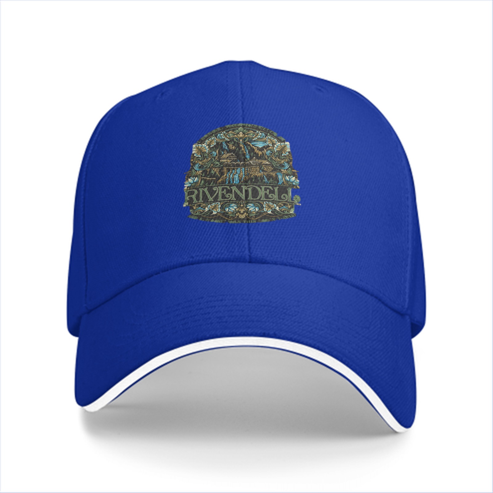 Black Baseball Cap with Rivendell Fantasy Art Emblem