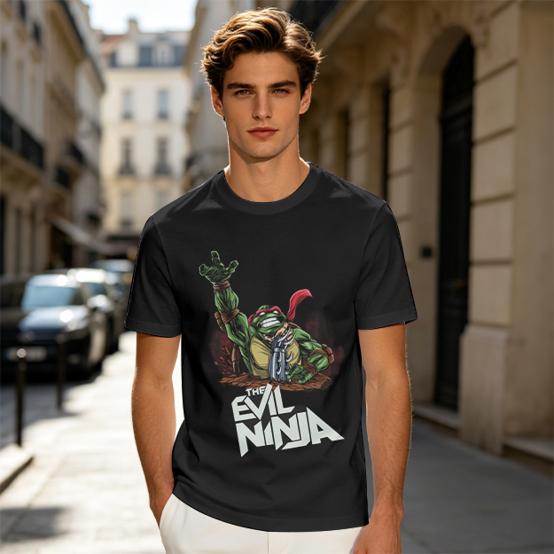 Olive T-Shirt With Evil Ninja Turtle Graphic Print