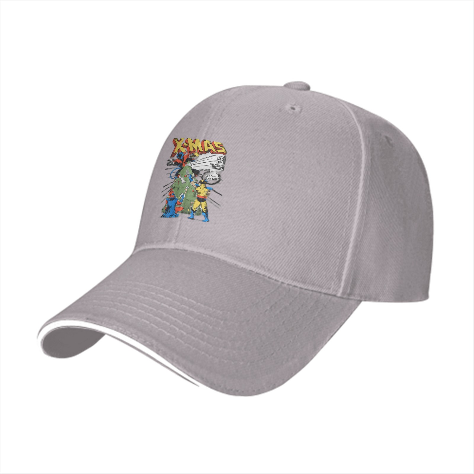 Black baseball cap with X-Men X-Mas Christmas tree graphic