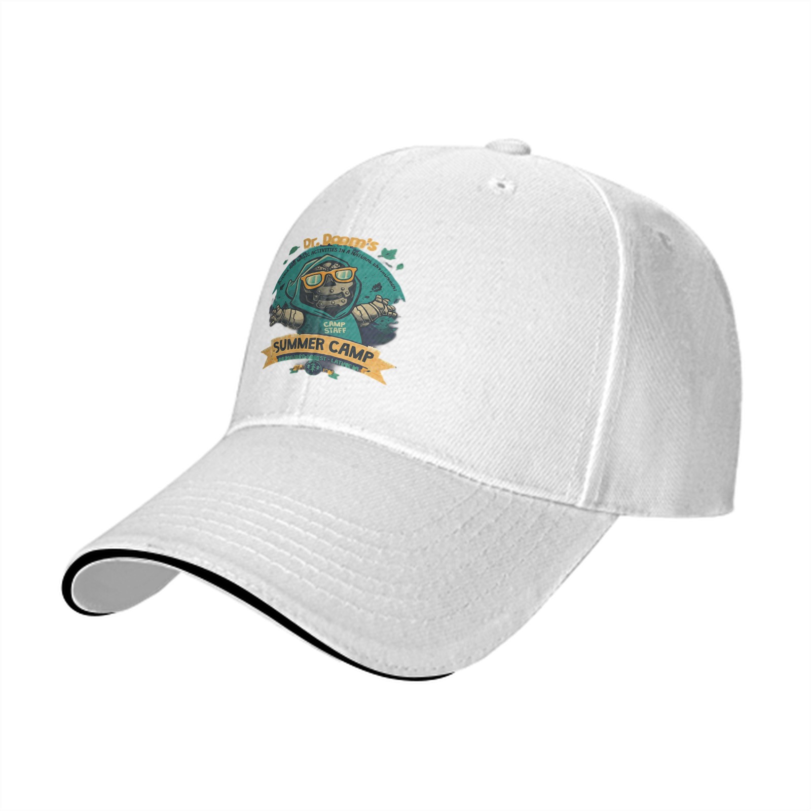 Dr. Doom's Summer Camp Themed Black Baseball Cap