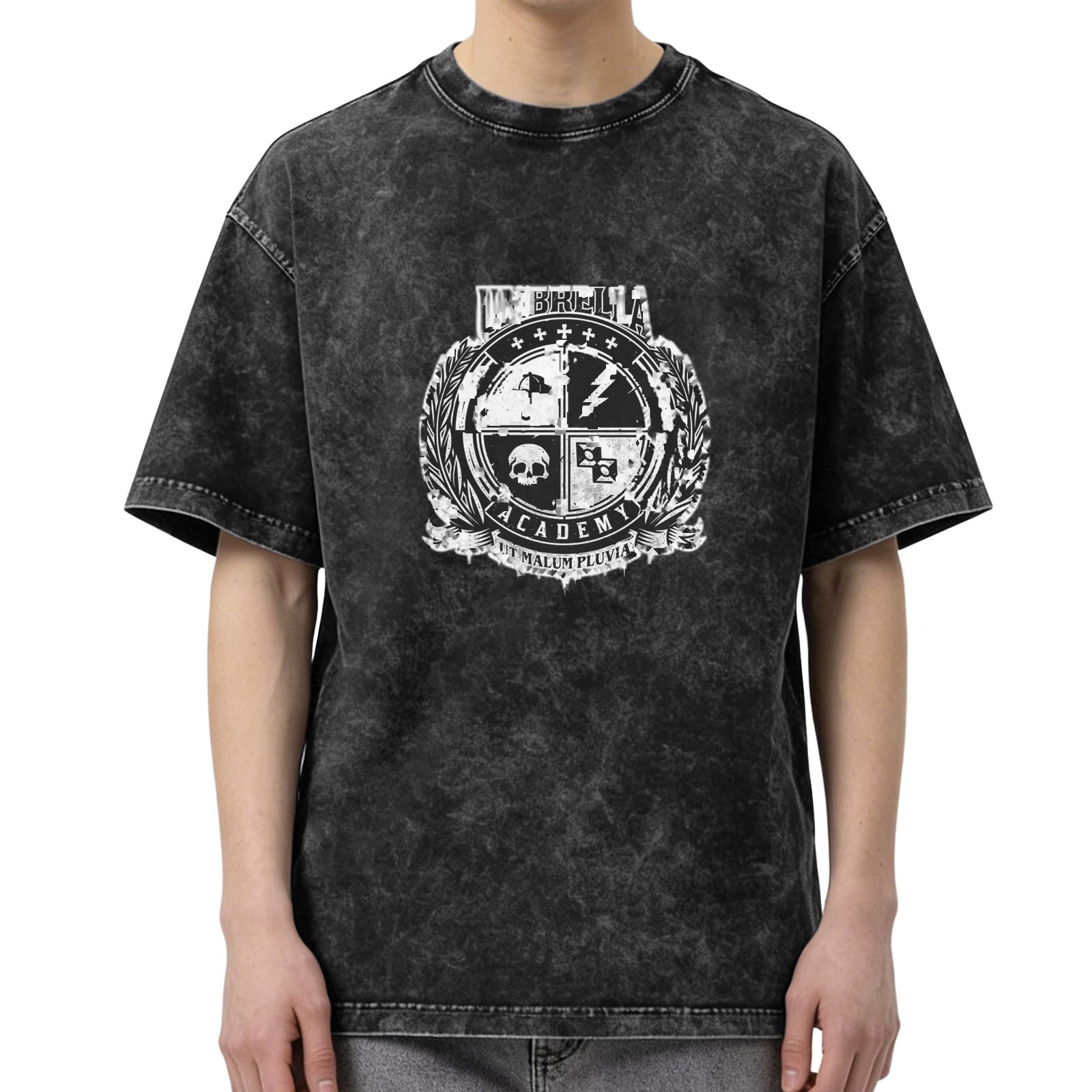 The Umbrella Academy Graphic Print Stone Wash Oversized T-shirt
