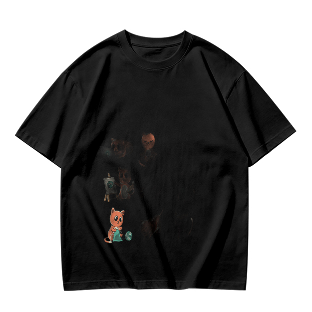 Olive Green Graphic T-Shirt With Cute Animal Print