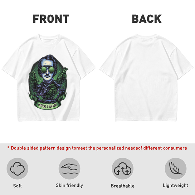Edgar Allan Poe Raven Mystery Macabre Graphic T-Shirt