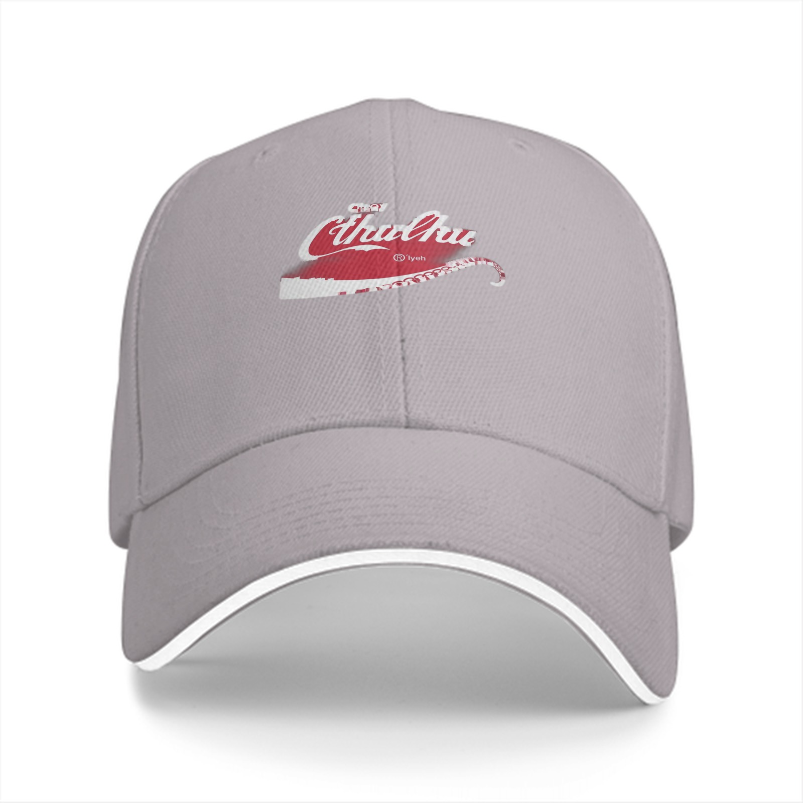 Black Baseball Cap with Cthulhu Themed Graphic Print