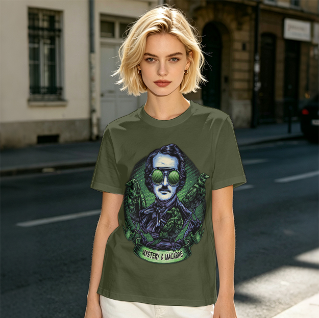 Edgar Allan Poe Raven Mystery Macabre Graphic T-Shirt