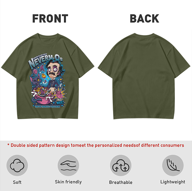 Edgar Allan Poe's Neverm-Os Cereal Graphic T-Shirt