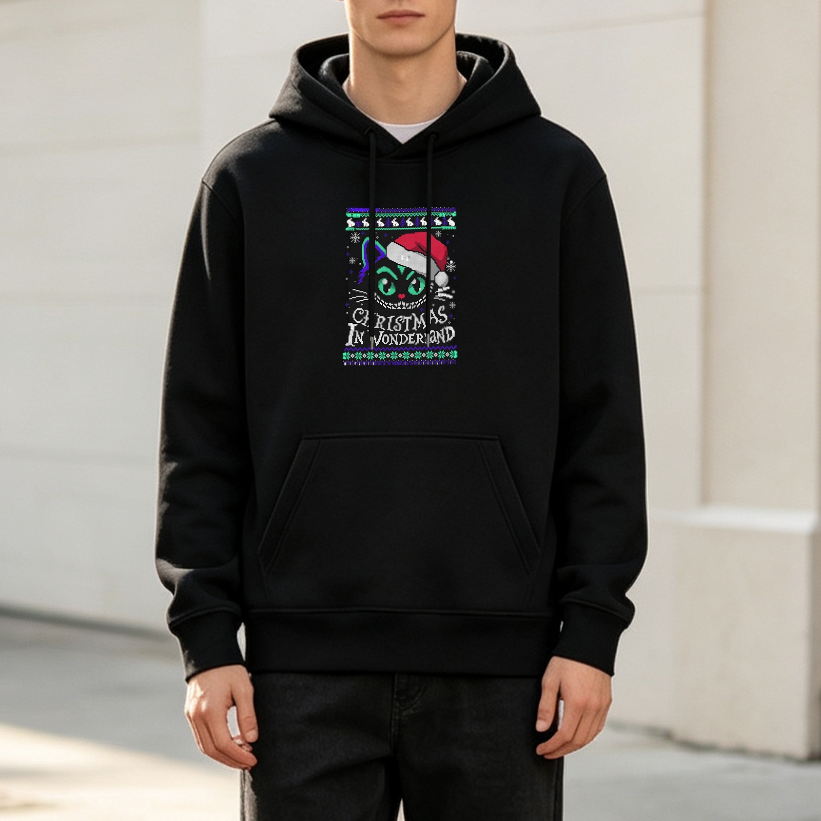 Christmas In Wonderland Cheshire Cat Graphic Hoodie
