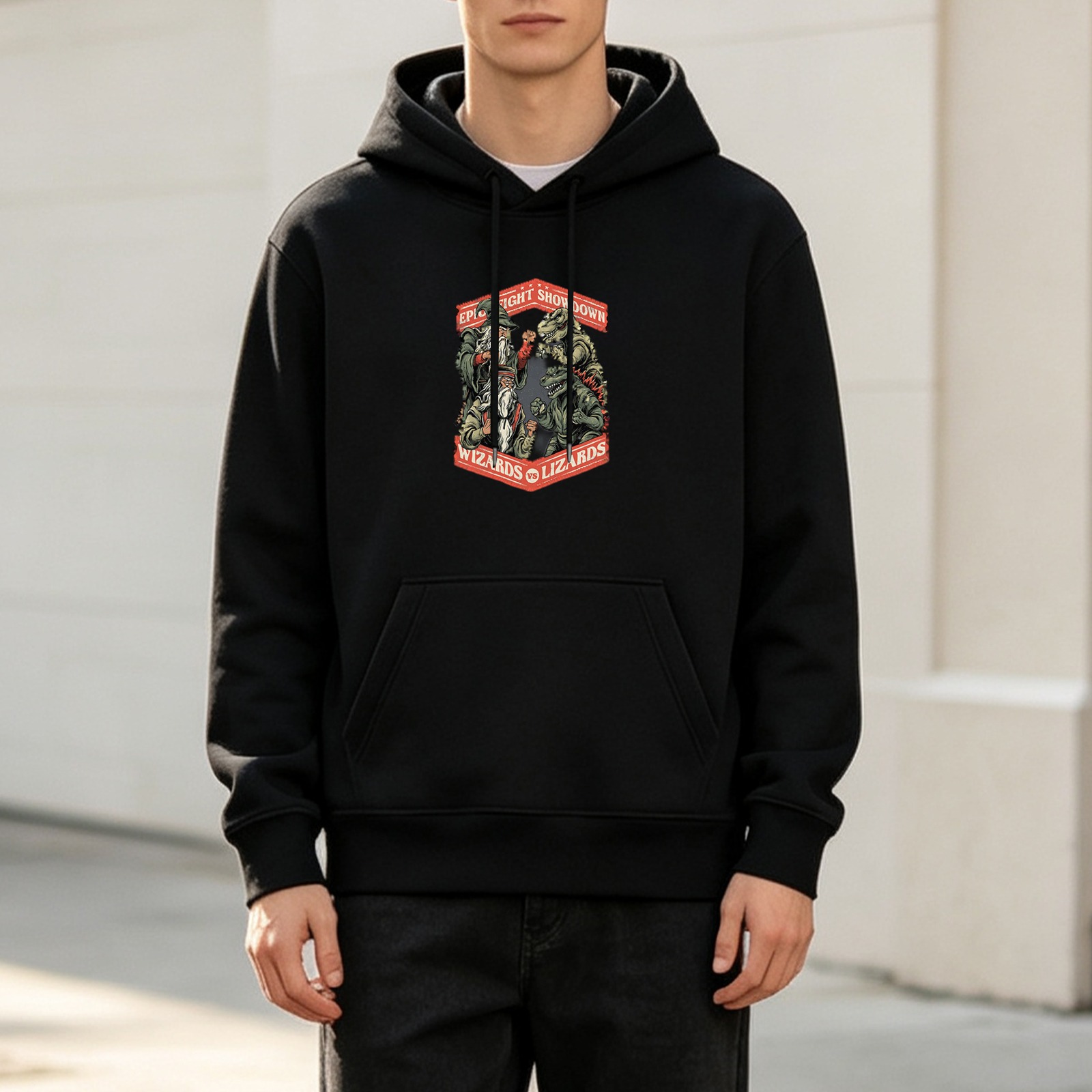 Wizards vs Lizards Epic Fight Showdown Graphic Hoodie