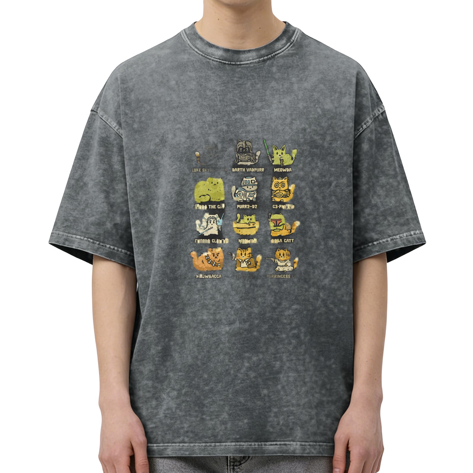 Star Wars Cat Parody Vintage Wash T-Shirt