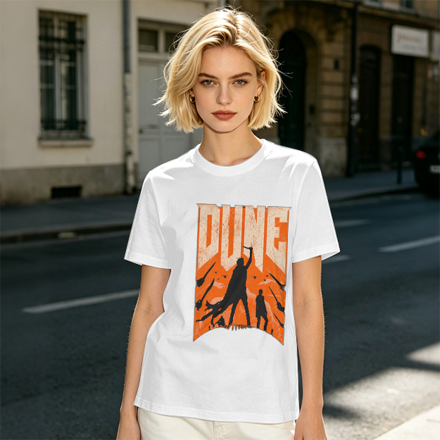 Dune Themed Silhouette Graphic Print Olive T-Shirt