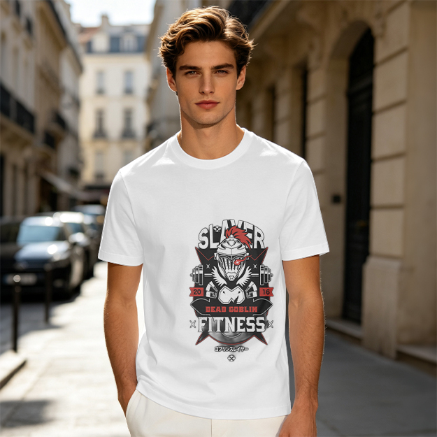 Goblin Slayer Fitness Themed Olive Graphic T-Shirt