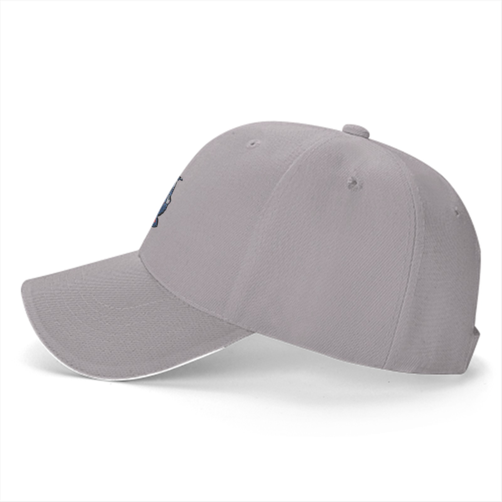 Black Baseball Cap with Dark Anime Character Graphic Print