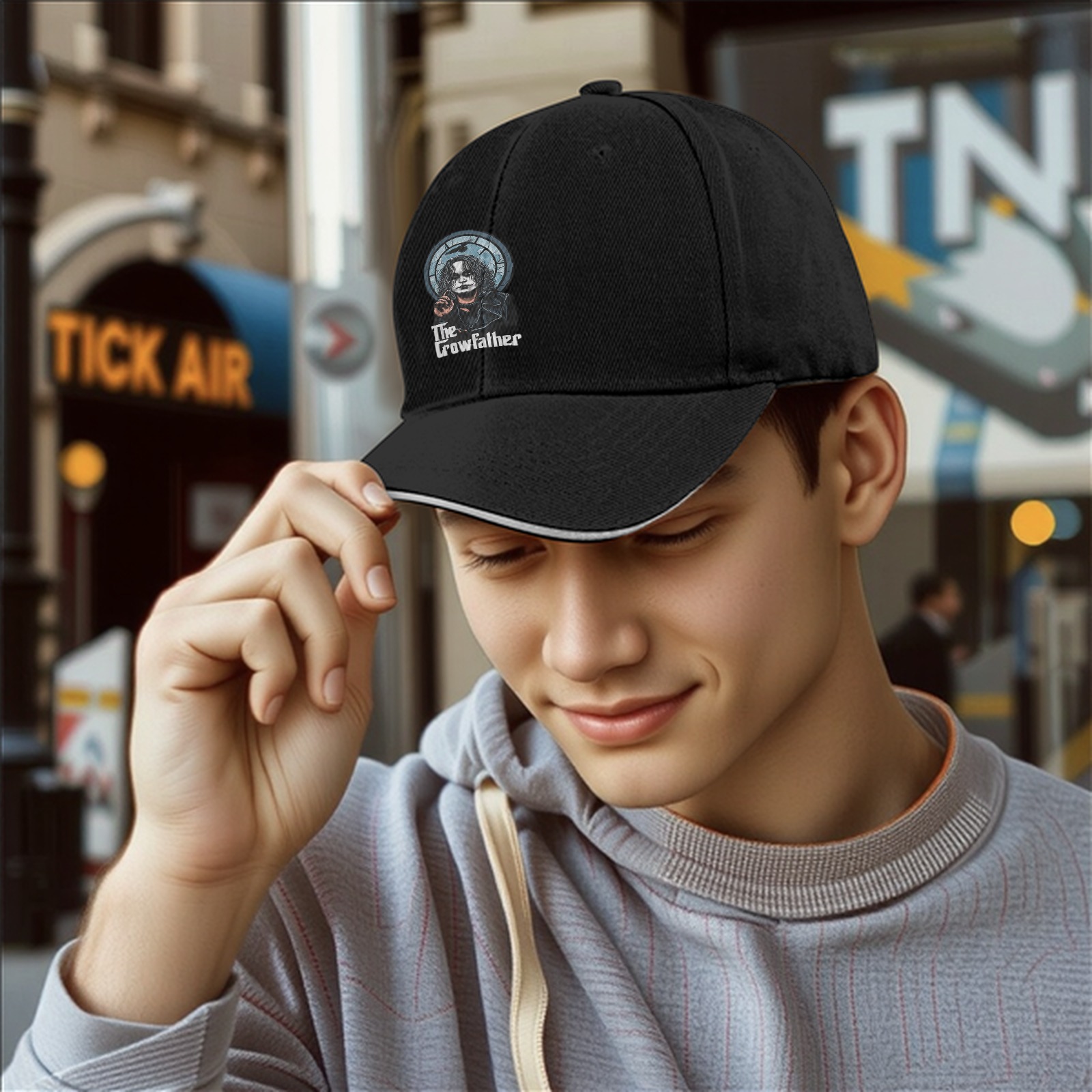 The Crowfather Graphic Black Baseball Cap