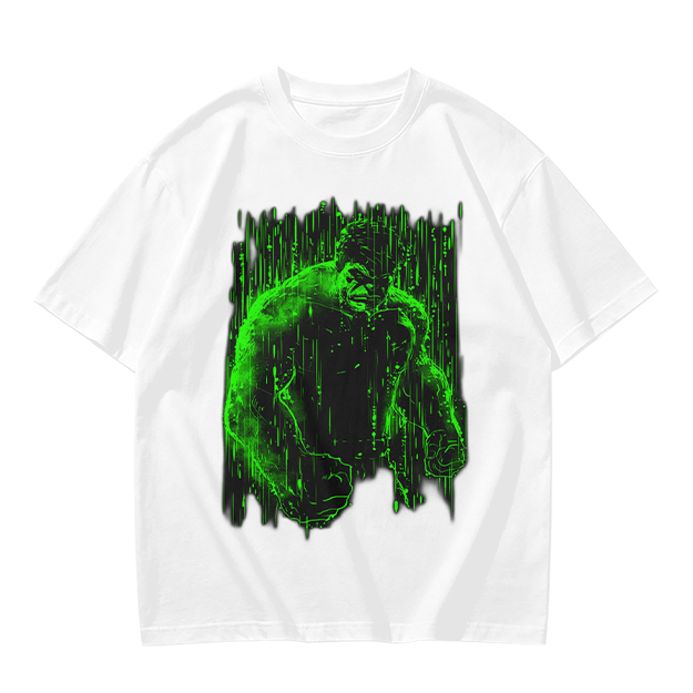 Olive Green T-Shirt With Glowing Green Hulk Graphic Print