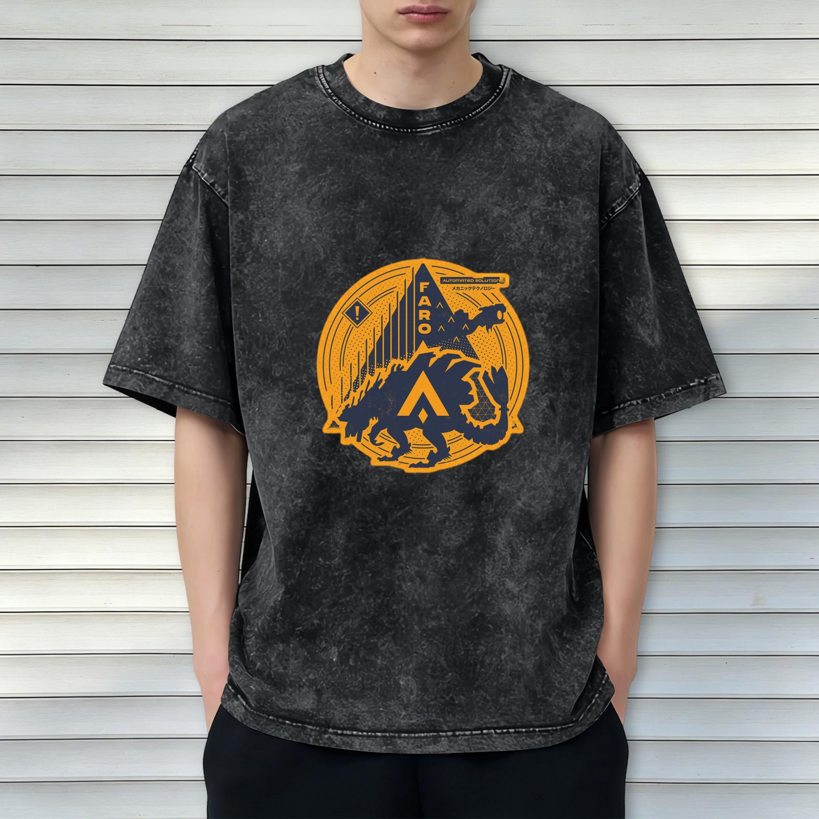 FARO themed acid wash graphic t-shirt