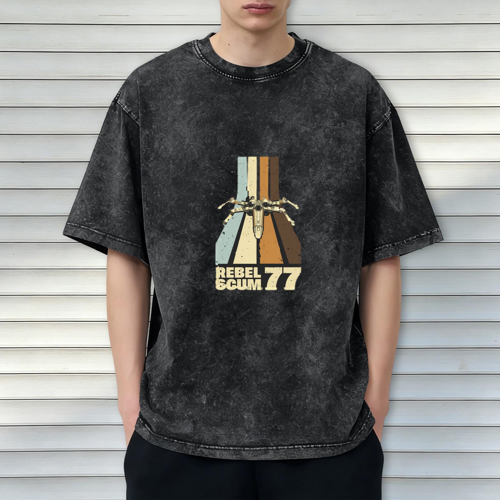 Star Wars Rebel Scum 77 X-Wing Vintage Wash Graphic T-Shirt