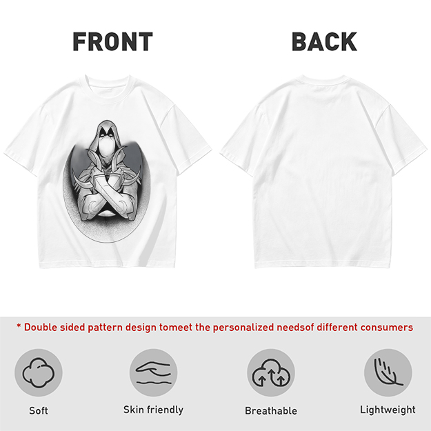 Olive T-shirt with Moon Knight Crossed Arms Graphic Print