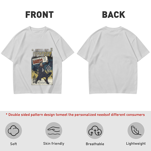 Olive T-Shirt With Wizardry Comic Style Harry Print