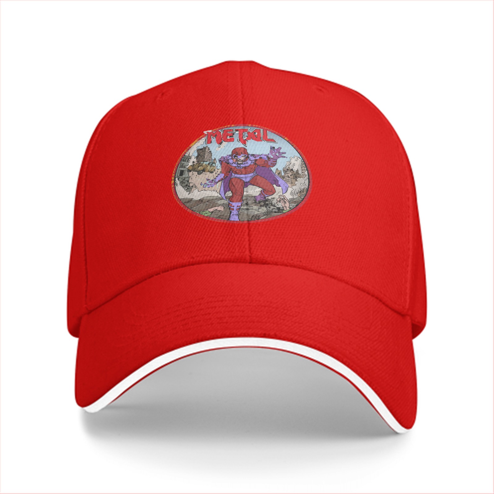 Black Baseball Cap With Magneto Metal Comic Art Print