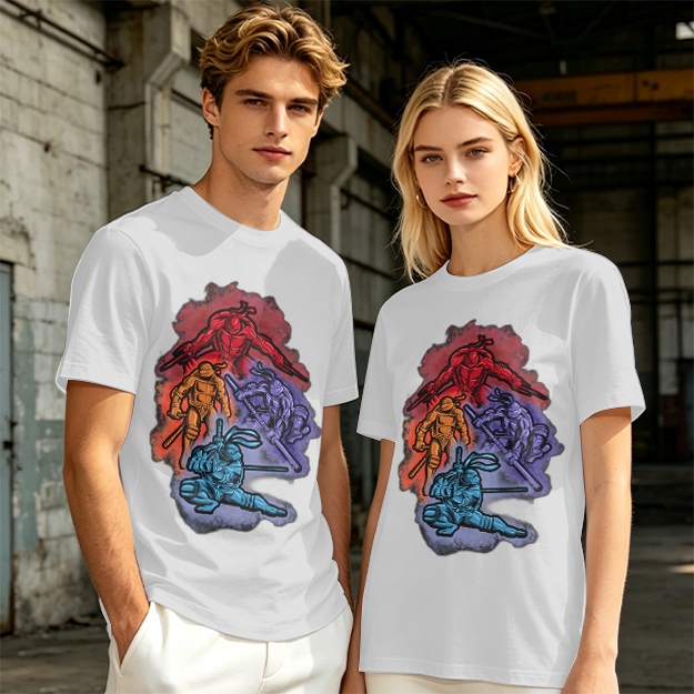Olive T-shirt with Mutant Ninja Turtles Graphic Print