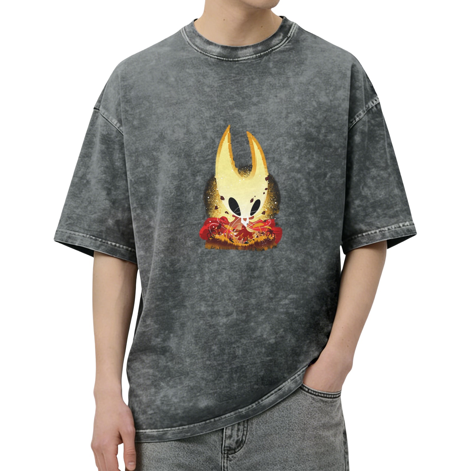 Hollow Knight Hornet Graphic Dark Wash T-Shirt