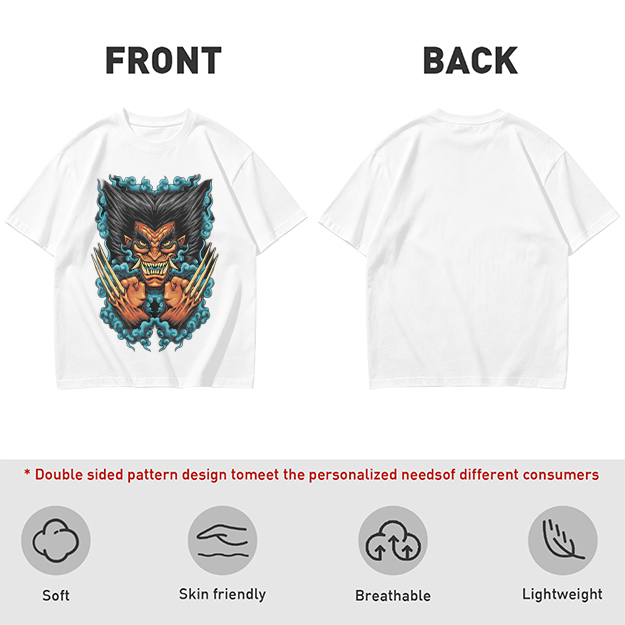 Oni-style wolverine graphic olive t-shirt