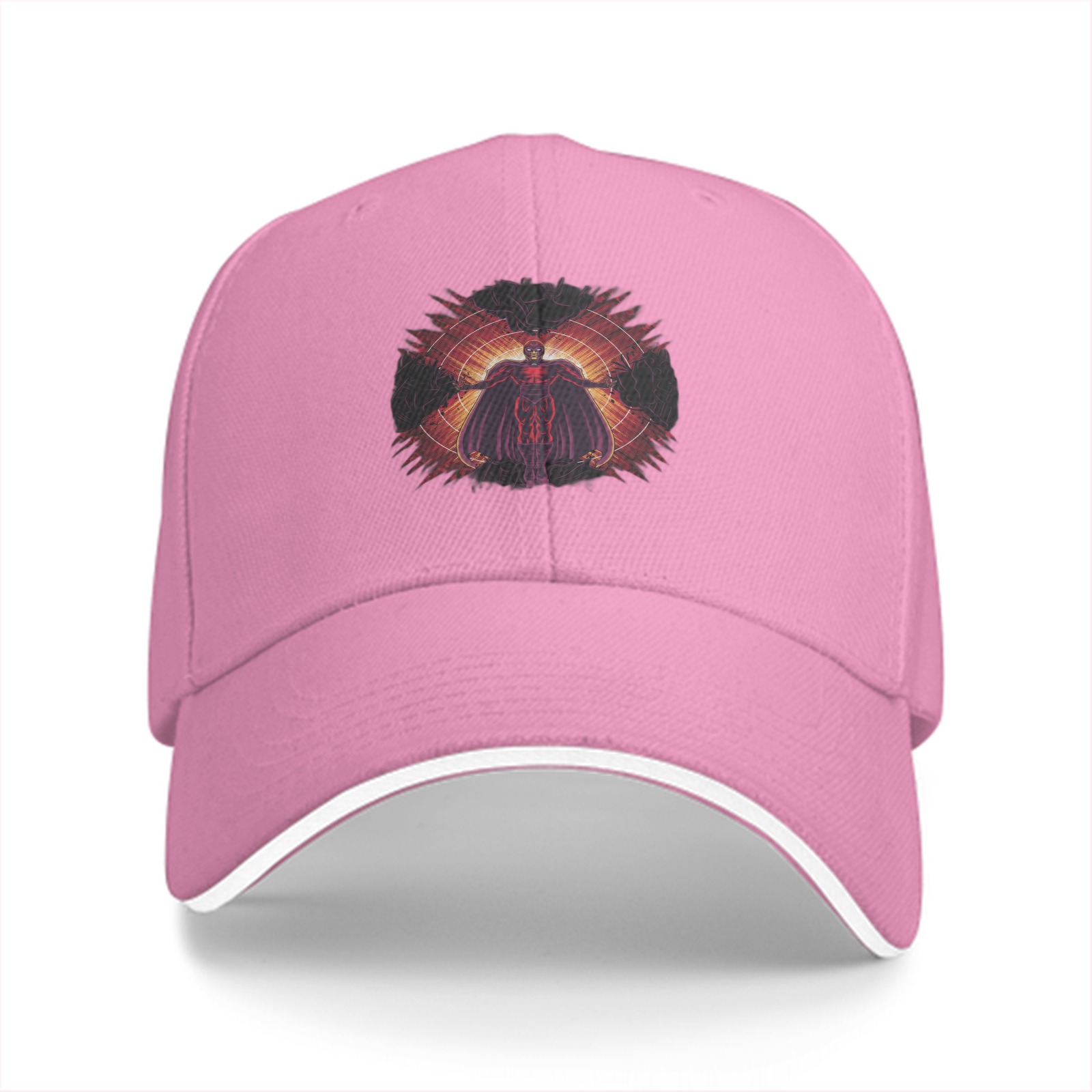 Black Baseball Cap With Dark Sorcerer Graphic Print