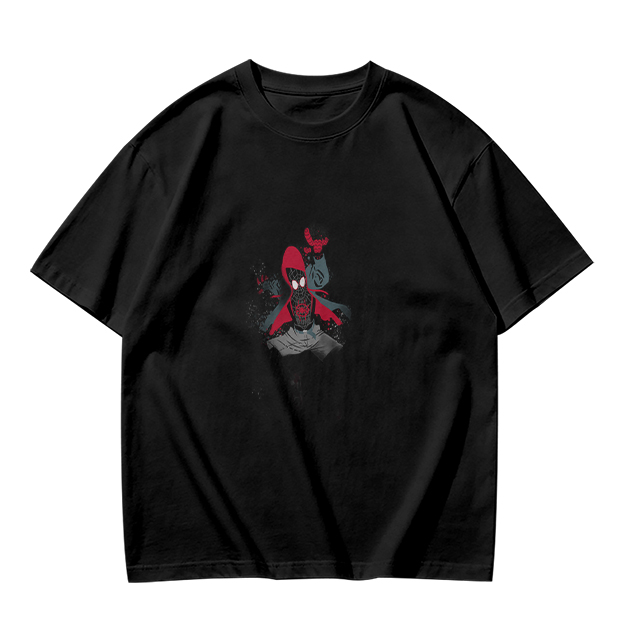 Olive Green T-Shirt with Spider-Man Into the Spider-Verse Graphic