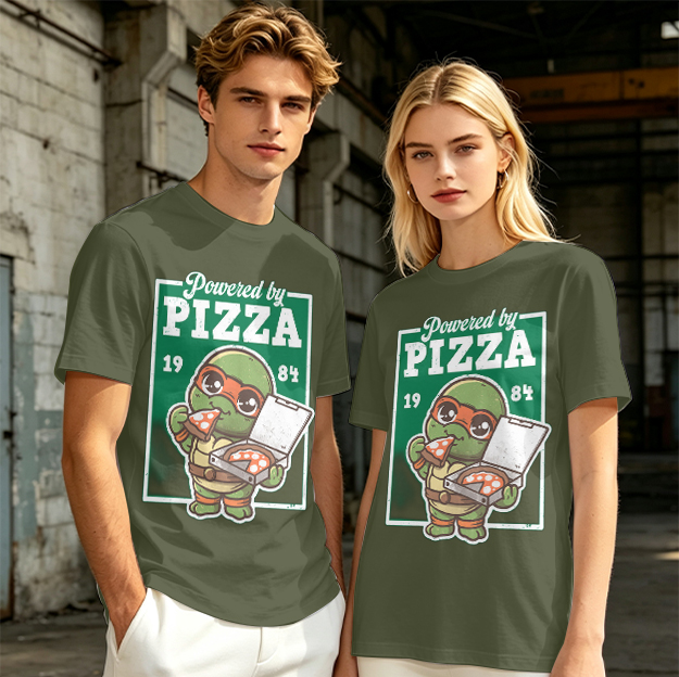 Powered by Pizza 1984 Cute Ninja Turtle T-Shirt