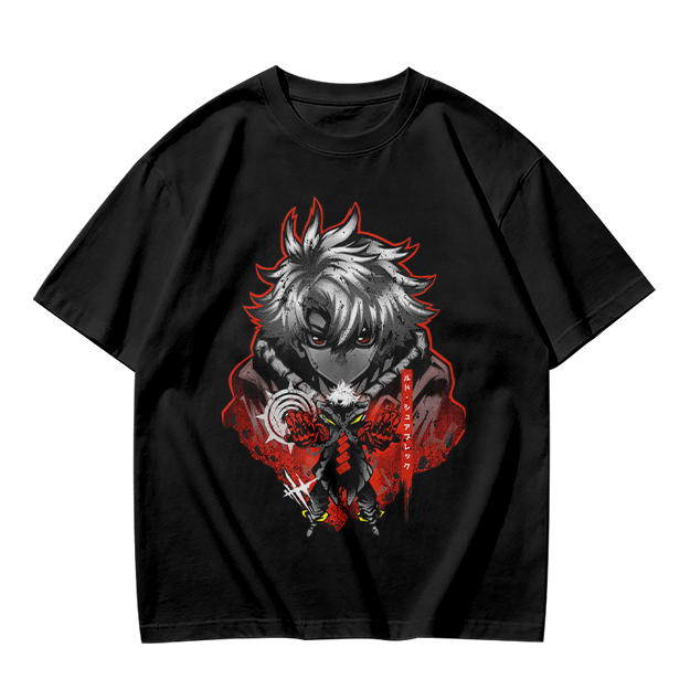 Olive Anime Character Graphic Short Sleeve T-Shirt