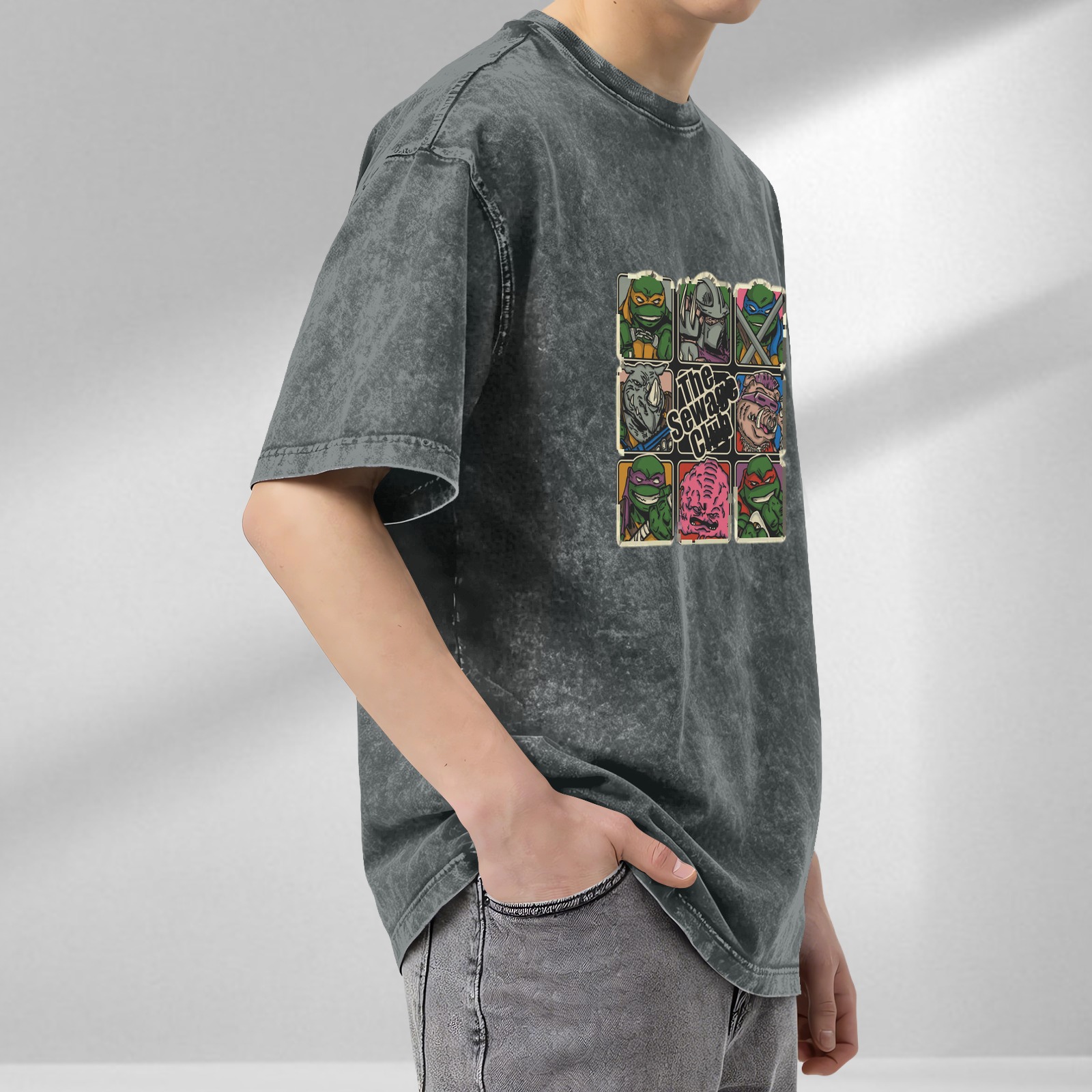Vintage Teenage Mutant Ninja Turtles The Sewage Club Graphic T-Shirt