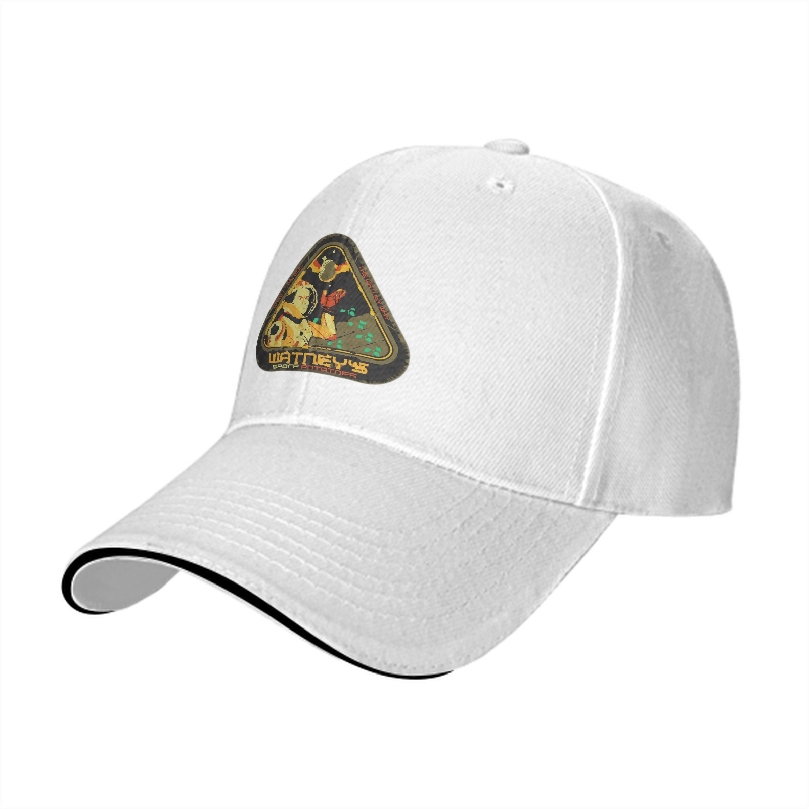 Black baseball cap with Watney's space themed triangular patch