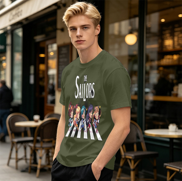 The Sailors Chibi Anime Abbey Road Graphic T-Shirt