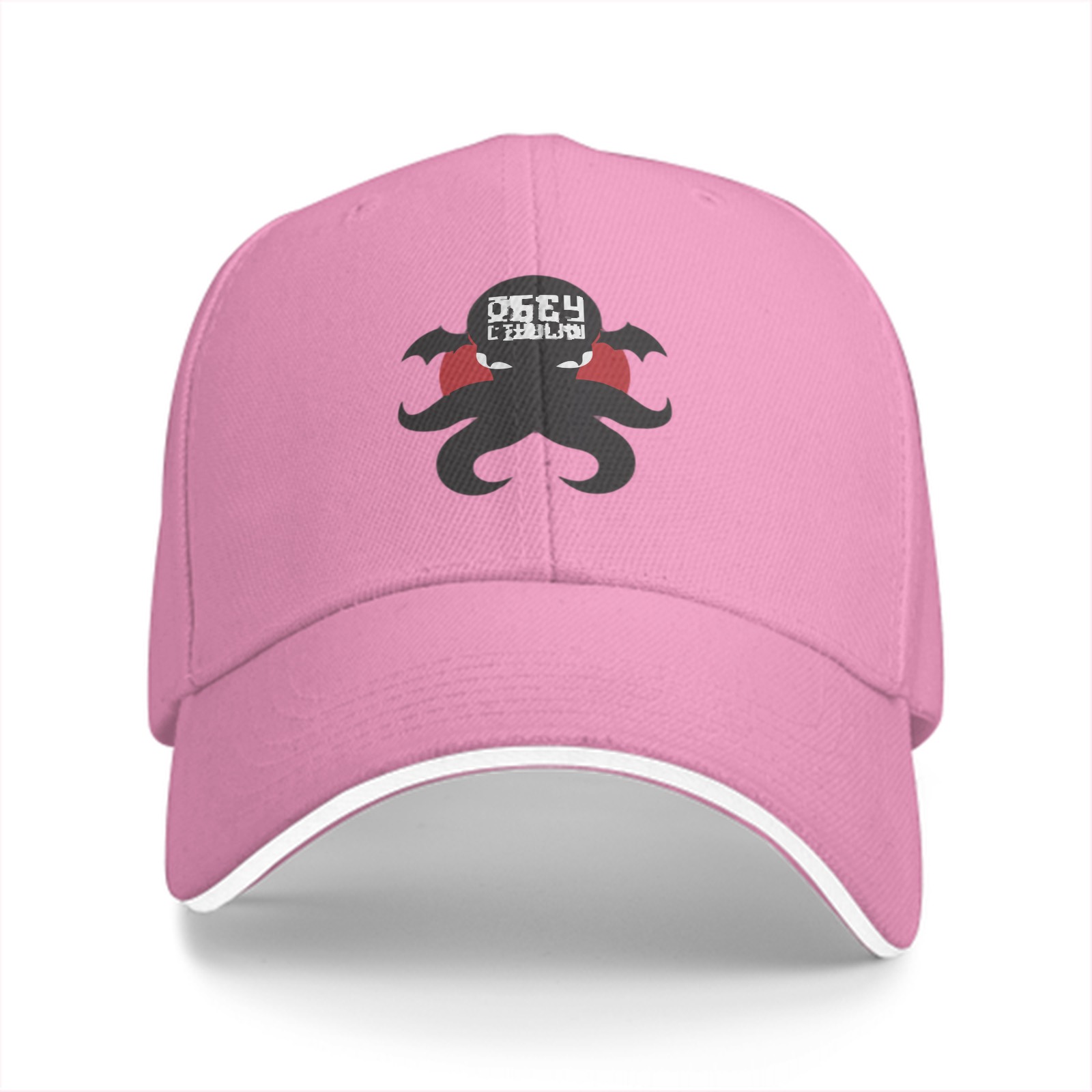 Black Baseball Cap With Octopus Graphic And Text Print