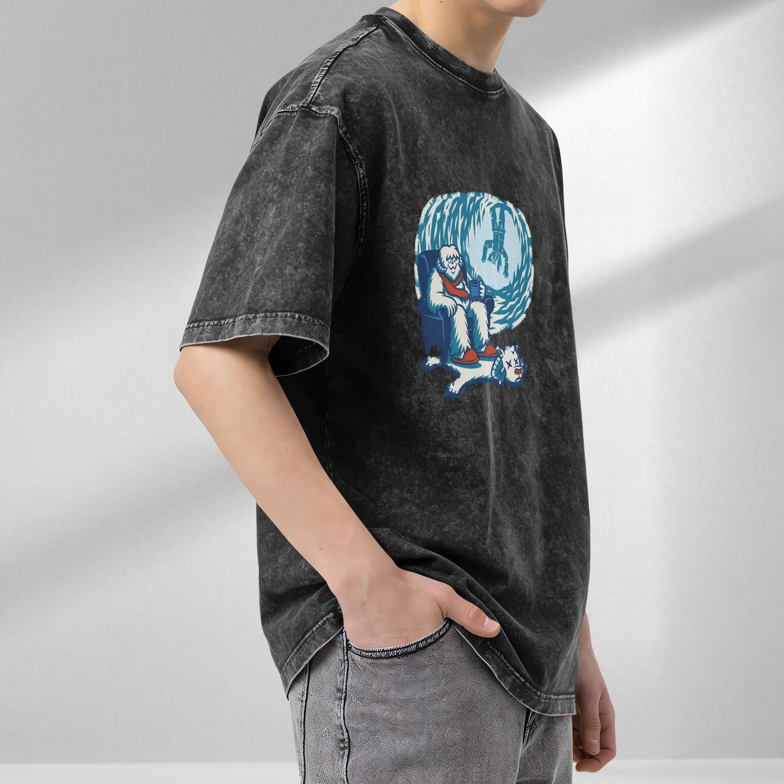 Wampa Yeti Relaxing with Defeated Snowman Graphic T-Shirt