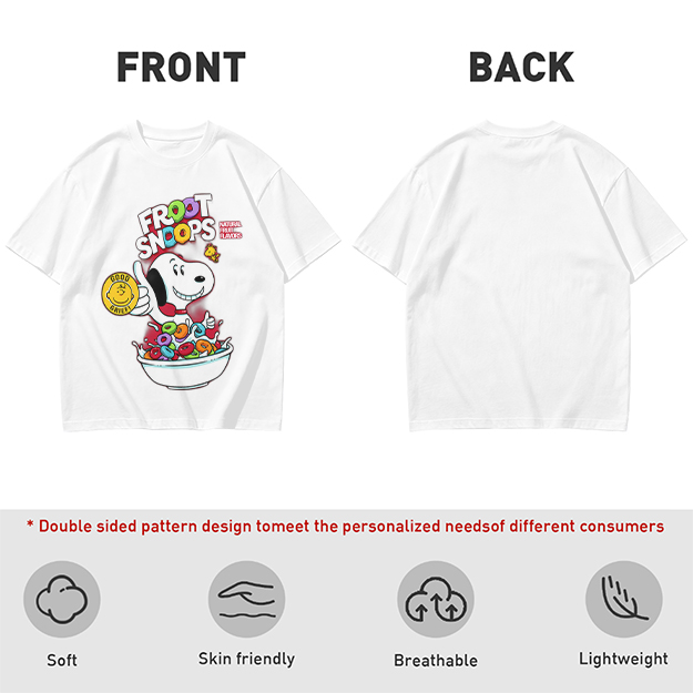 Olive T-Shirt with Snoopy Froot Snoops Cereal Bowl Graphic