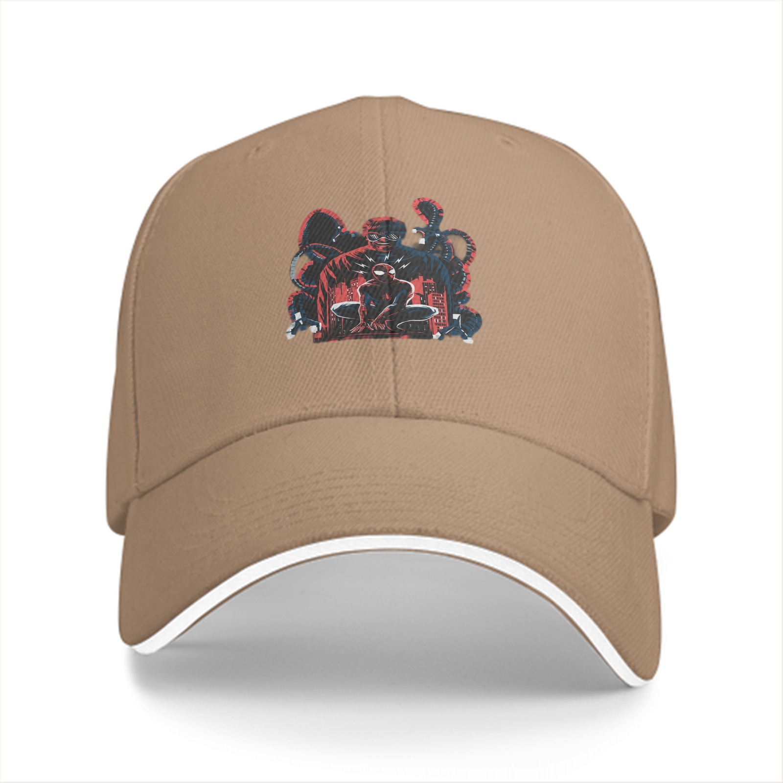 Black Baseball Cap with Spider-Man Villain Graphic Print