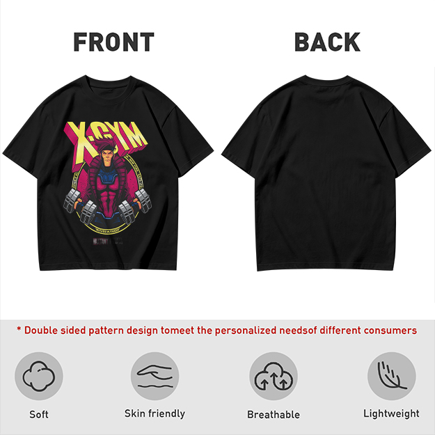 X-GYM Superhero Graphic Tee for Fitness Enthusiasts
