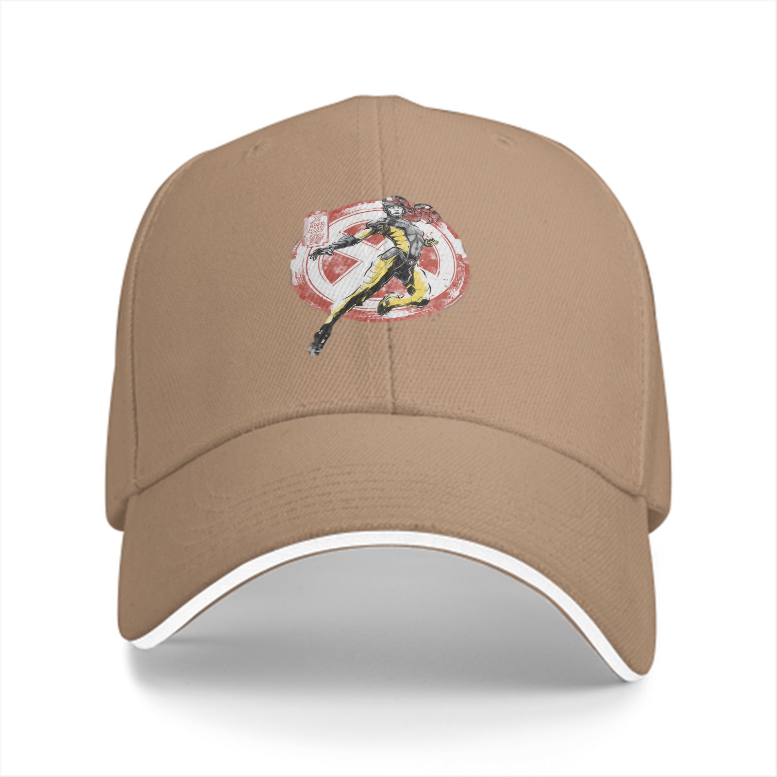 Black Baseball Cap With X-Men Themed Superhero Graphic Print