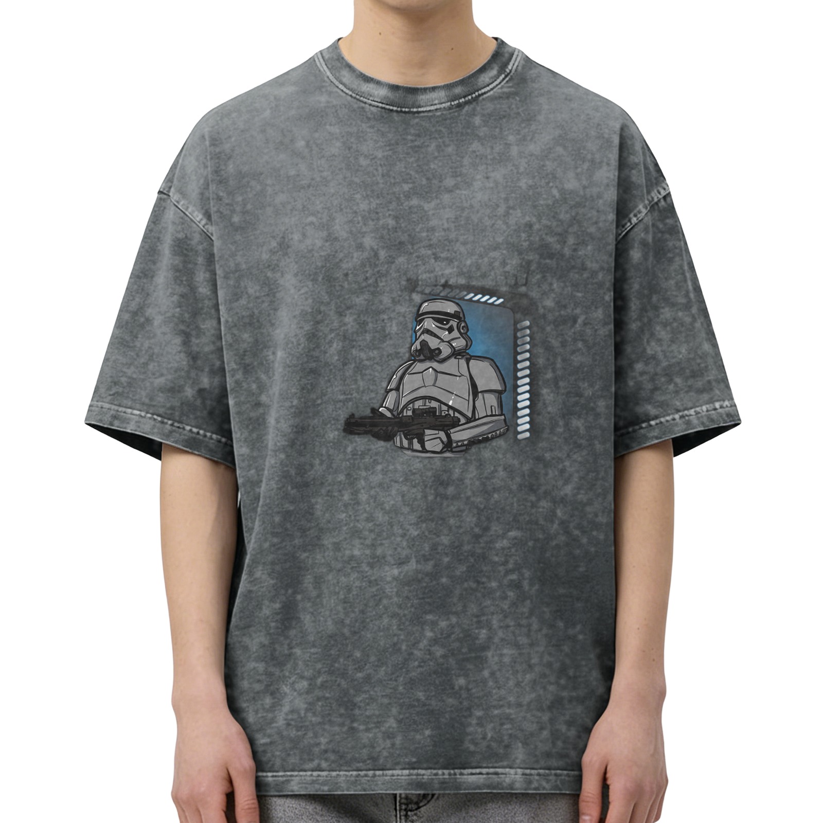 Star Wars Stormtrooper Graphic Acid Wash Oversized T-Shirt