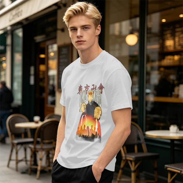 Tokyo Revengers Anime Graphic Print Olive T-Shirt