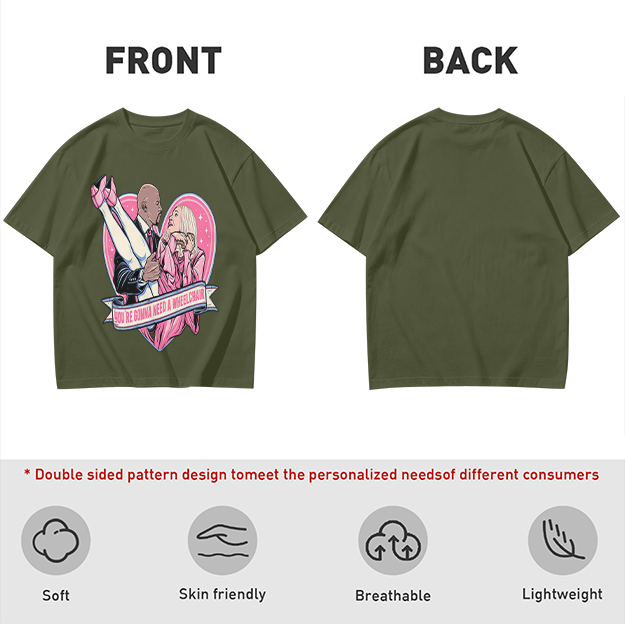 Olive Graphic T-Shirt With Funny Heart Print And Text