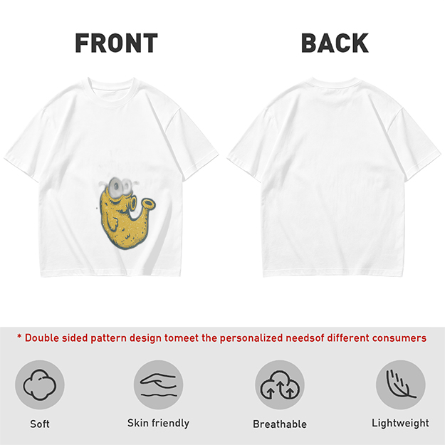 Olive Green T-Shirt With Whimsical Yellow Monster Graphic
